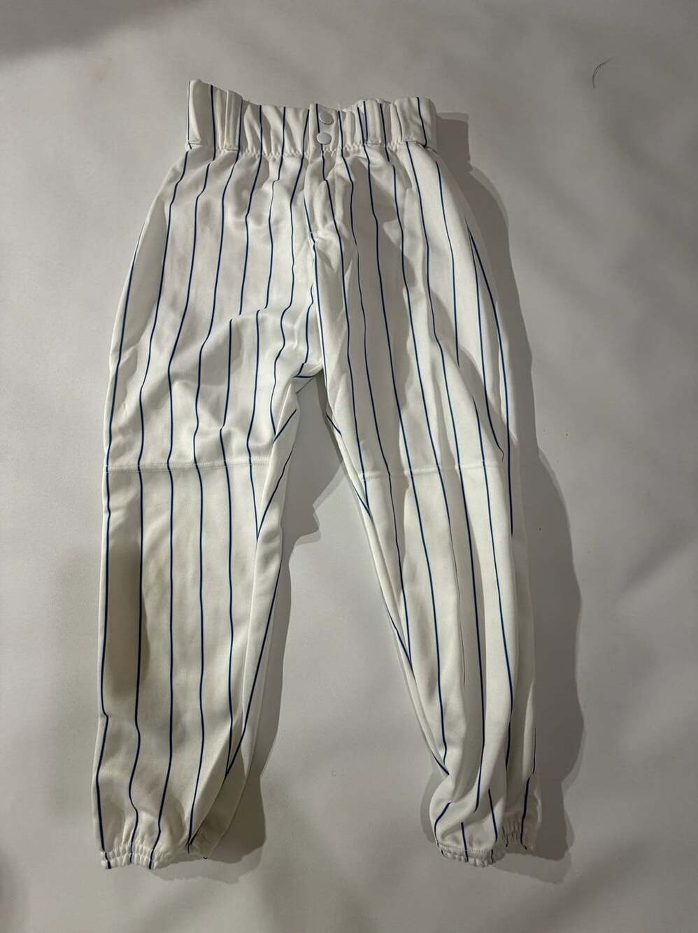 Alleson Athletic Youth M White Blue Pinstripe Baseball Pants Sports Y2K